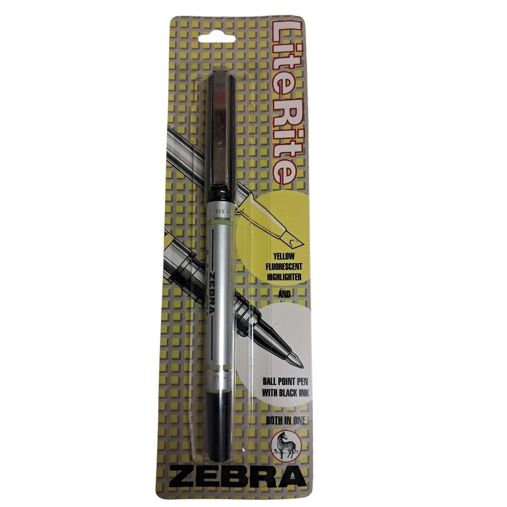 Zebra‎ Lite Rite Yellow Fluorescent Highlighter And Ball Point Pen